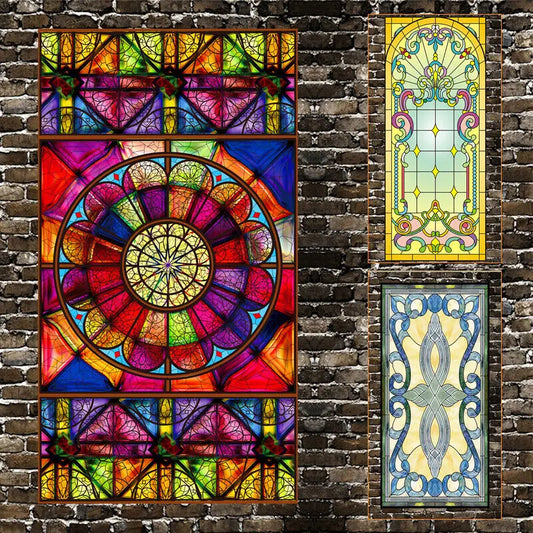 3D Color Static Clings Privacy Window Film Vinyl No Glue Static Cling Frosted Glass Decorative Window Sticker Window Film