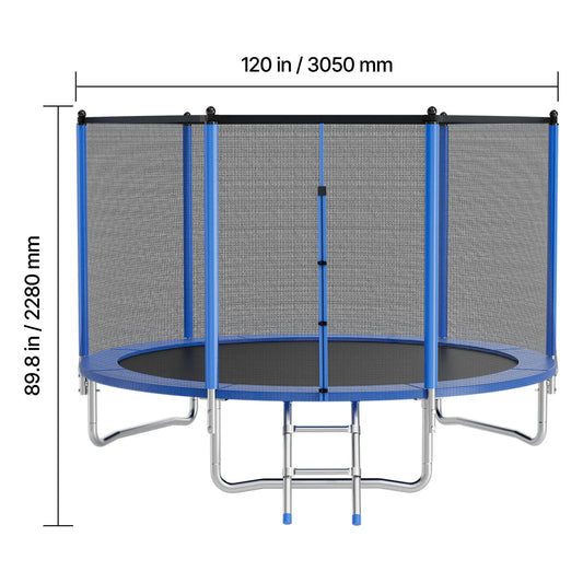 SucceBuy Outdoor Trampoline With Enclosure Net 8 To 16 Ft For Kids And Adults