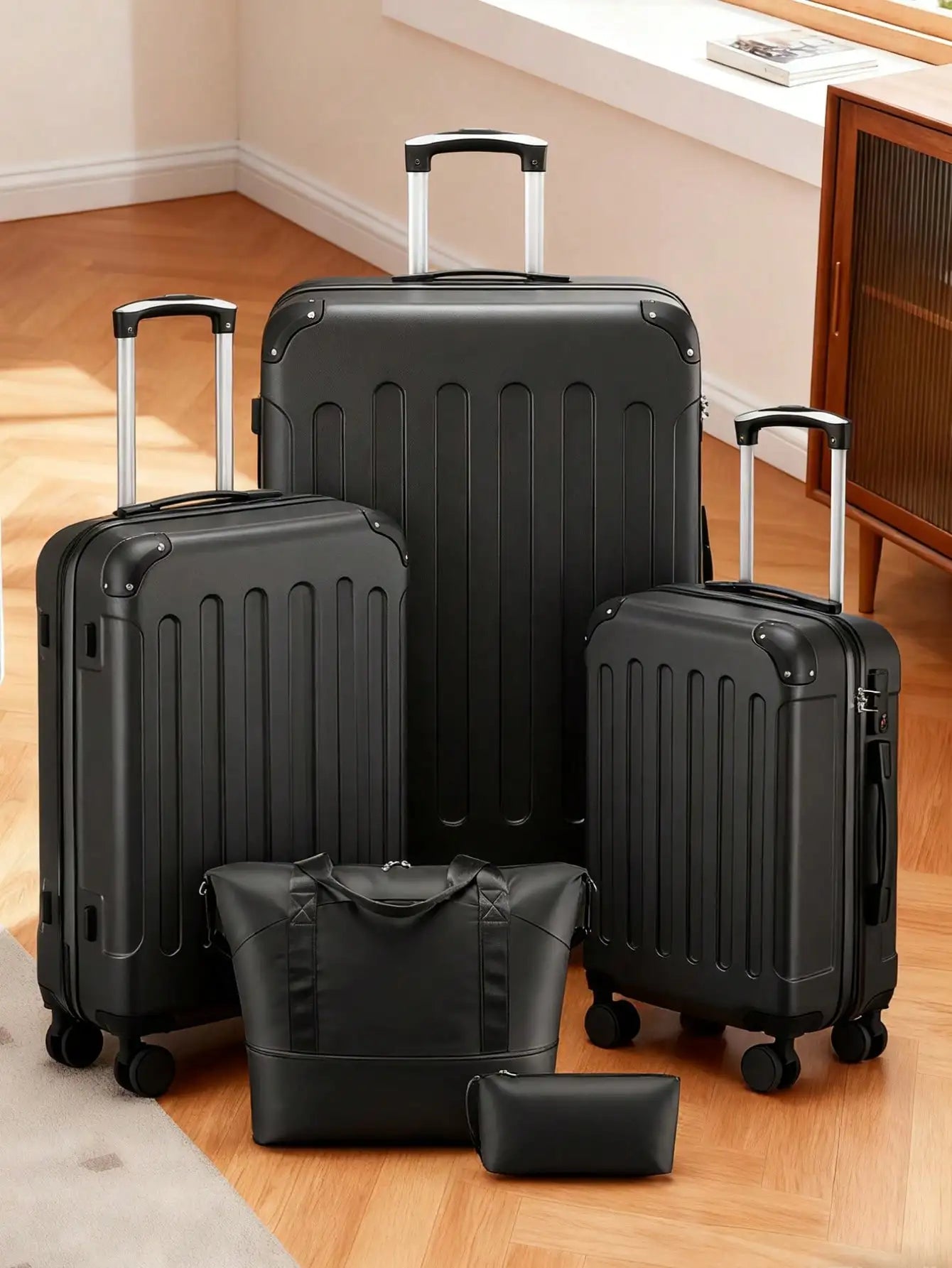 Luggage Sets 5 Piece,Hardside Suitcase With Wheels - Spinner Wheels, TSA Lock, Includes Toiletry Bag For Family Travel Luggage Case Trolley Suitcase Spinner Suitcase Travel Luggage nizer Travel Stuff