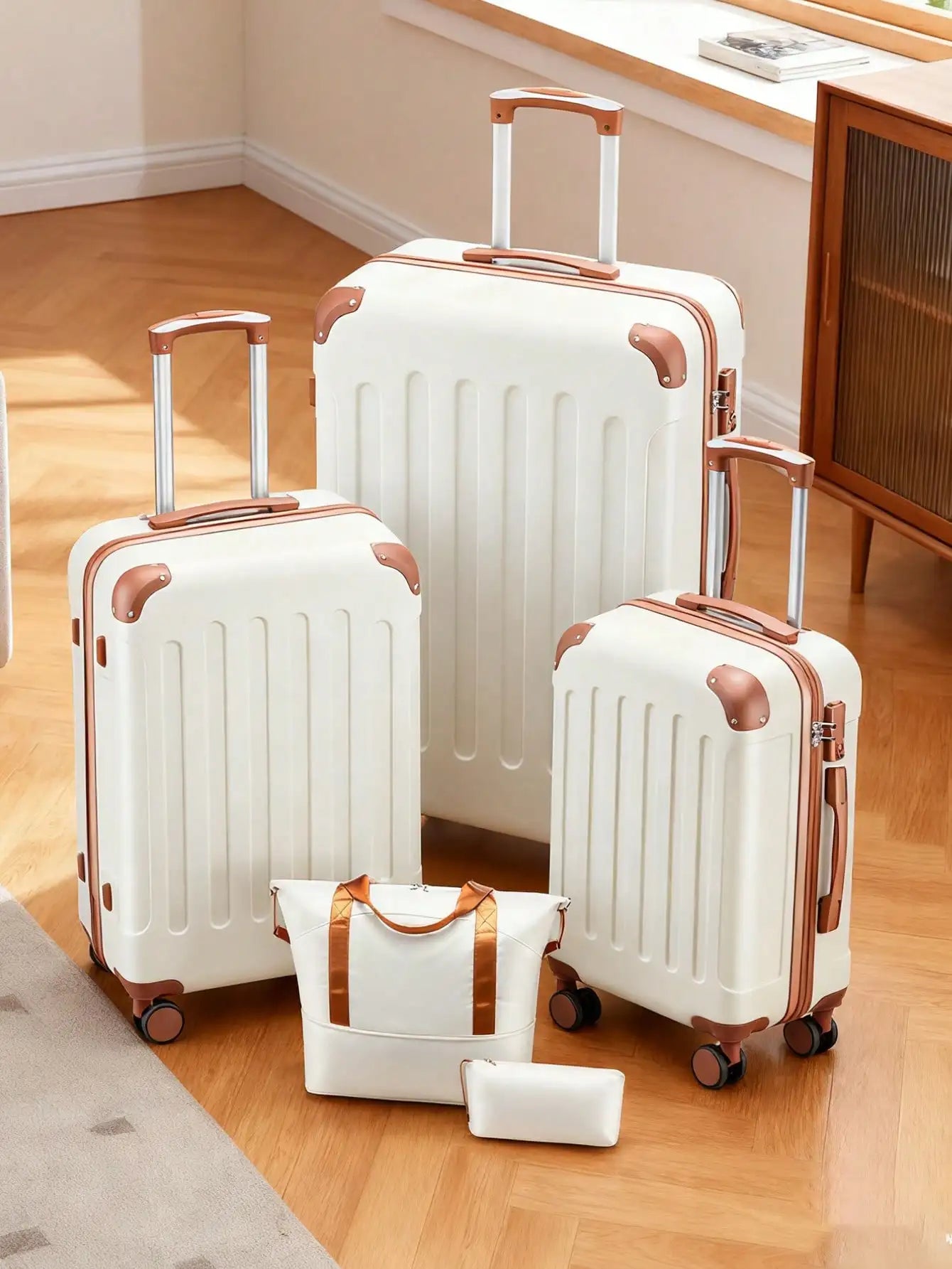 Luggage Sets 5 Piece,Hardside Suitcase With Wheels - Spinner Wheels, TSA Lock, Includes Toiletry Bag For Family Travel Luggage Case Trolley Suitcase Spinner Suitcase Travel Luggage nizer Travel Stuff