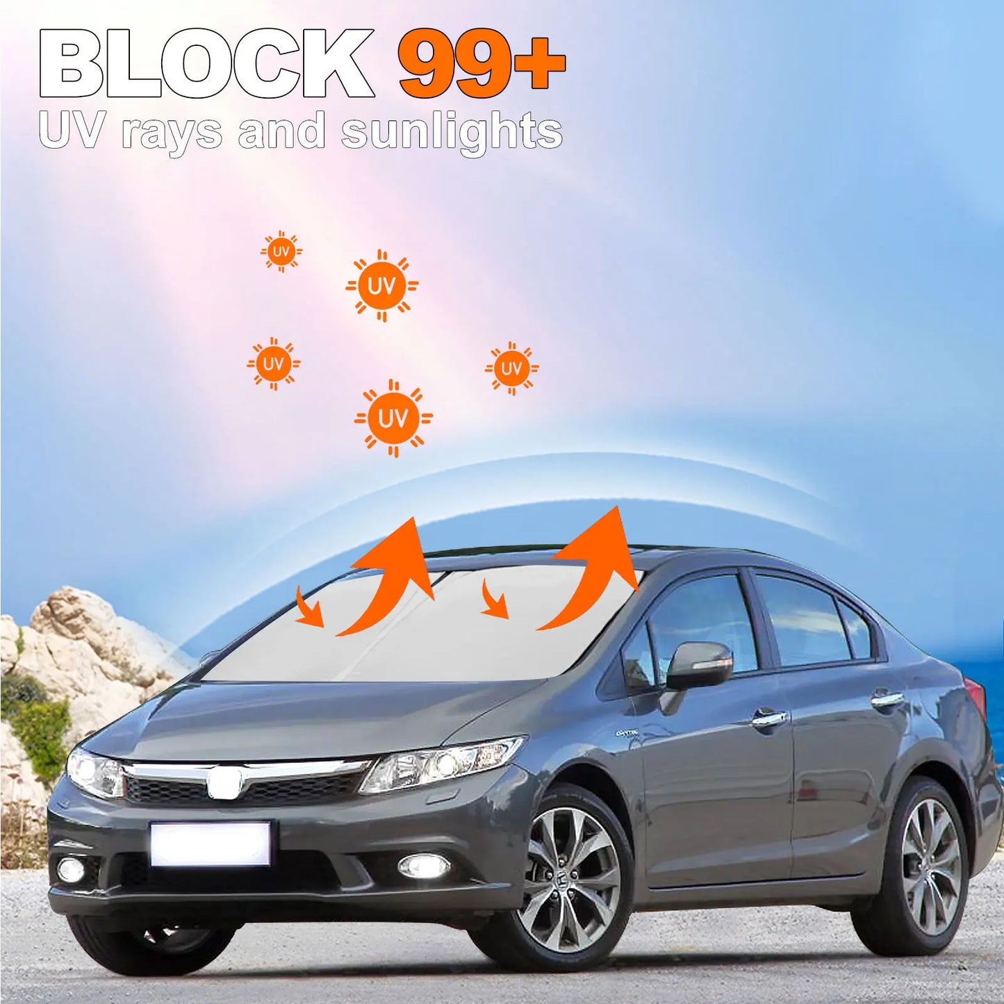 For Honda Civic 2006 2007 2008 2009 2010 2011 Car Windshield Sunshade Cover Front Window Sun Shade Visor UV Protect Accessories