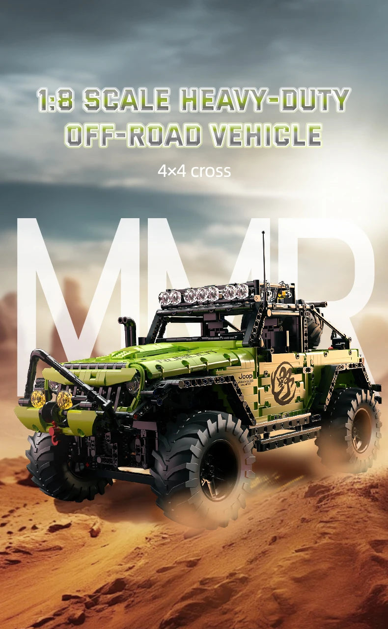 KAVOWORLD 3 Colors DIY Outdoor Off-Road Racing Truck Blacks Kits 1:8 Building Technical Pickup Car Bricks Toys For Family Party
