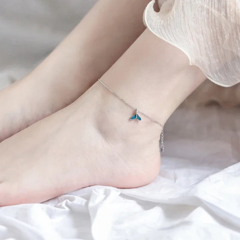 925 Sterling Silver Anklet Dazzling Chain Clear CZ Geometric Elegant For Woman Girl Fashion Jewelry Gift Dropship Wholesale