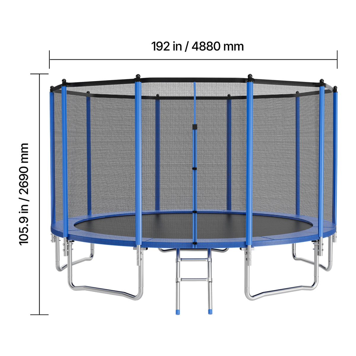 SucceBuy Outdoor Trampoline With Enclosure Net 8 To 16 Ft For Kids And Adults