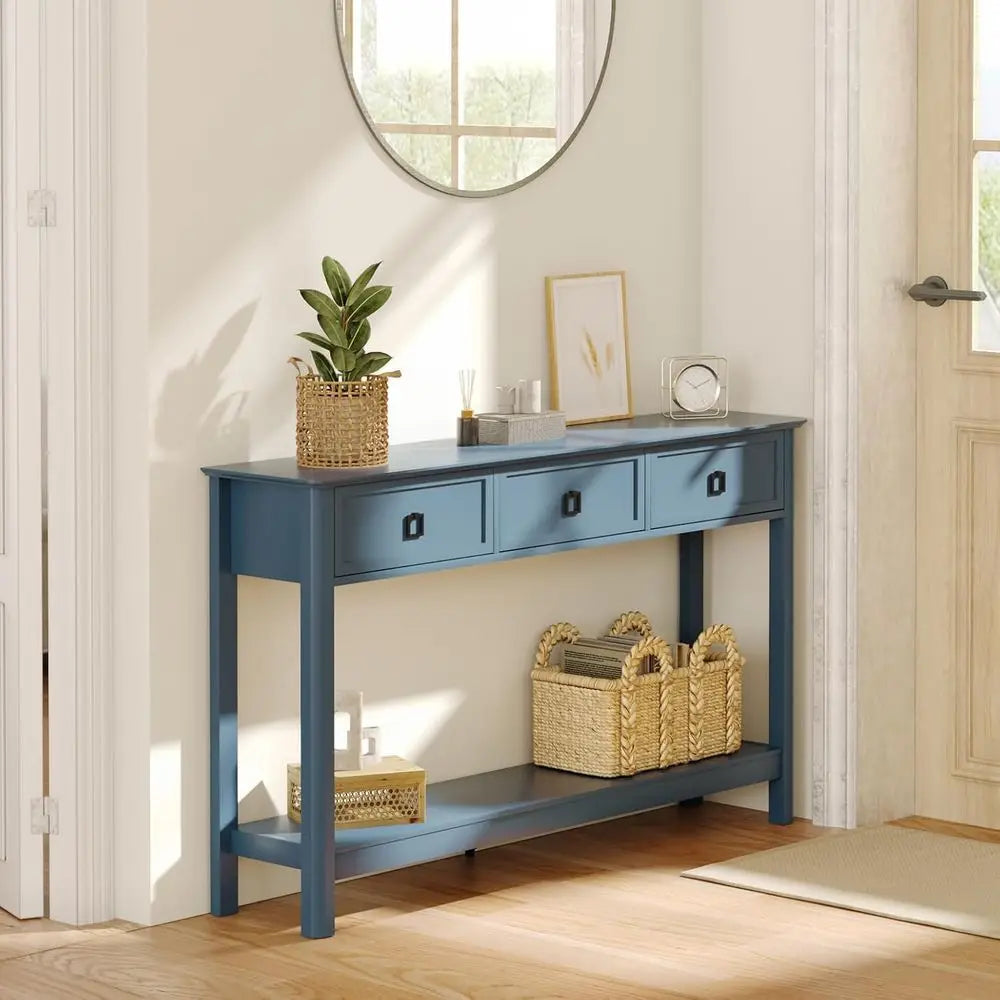 53.1 Inch Console Table with 3 Drawers, Narrow Entryway Sofa Table
