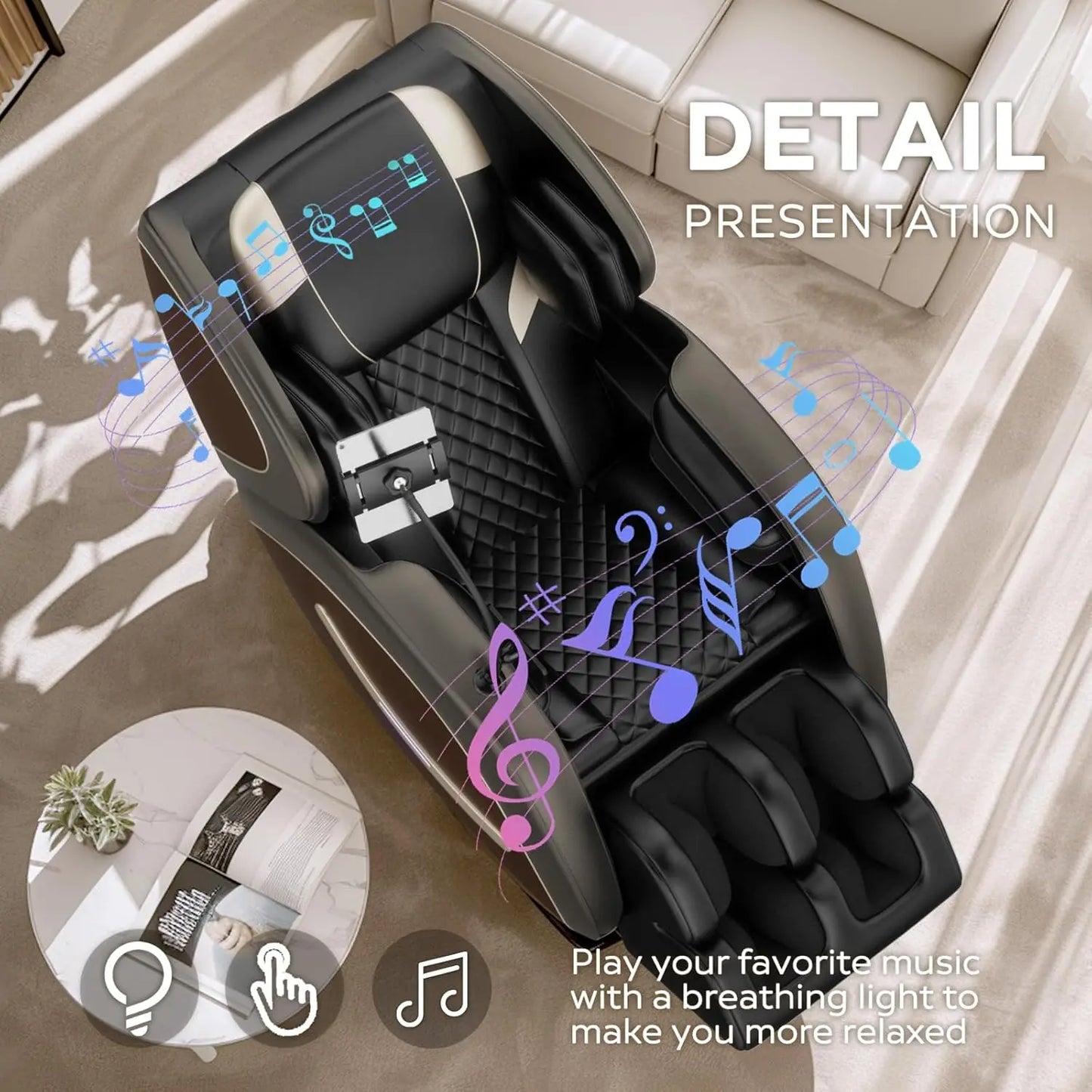 Massage Chairs Full Body, Zero Gravity Massage Chairs with Auto Modes, Airbag Massage, 6 Fix Point Rollers, Foot, Customized