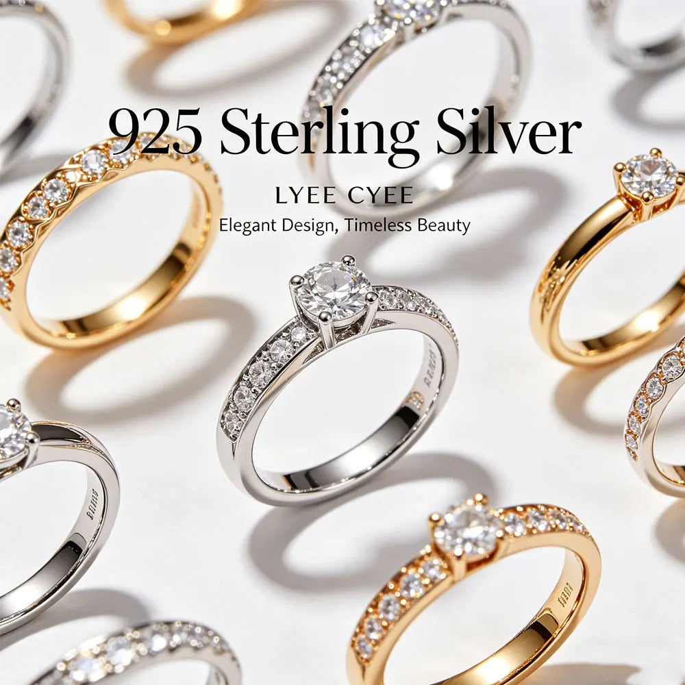 LYEE CYEE Classic S925 Sterling Silver 2.5CT Oval Moissanite Ring Fine Jewelry Plated with 18k Gold Suitable for Gift Giving Anniversary