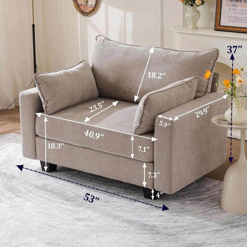 Modular Loveseat Sofa With Storage Seats, Deep Cushions And Throw Pillows