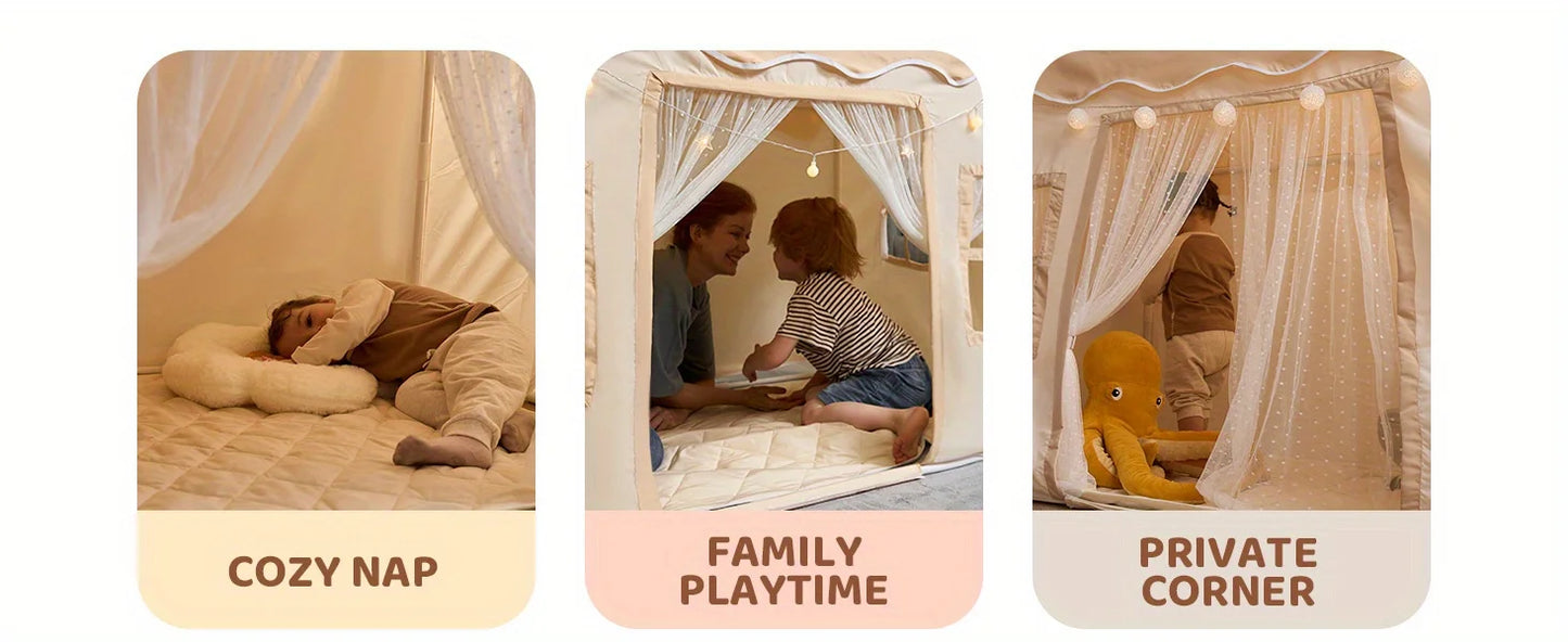 JOYFY Kids Play Tent Indoor Outdoor 51*35*52 Inch Tent with Blanket LED Light for Toddler Playhouse Ideal Private Space