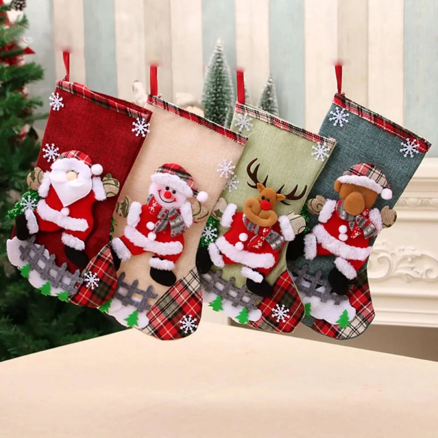 Christmas Decoration 2025 Christmas Atmosphere Decoration Santa Christmas Stocking Gift Bag Candy Bag новогодний декор