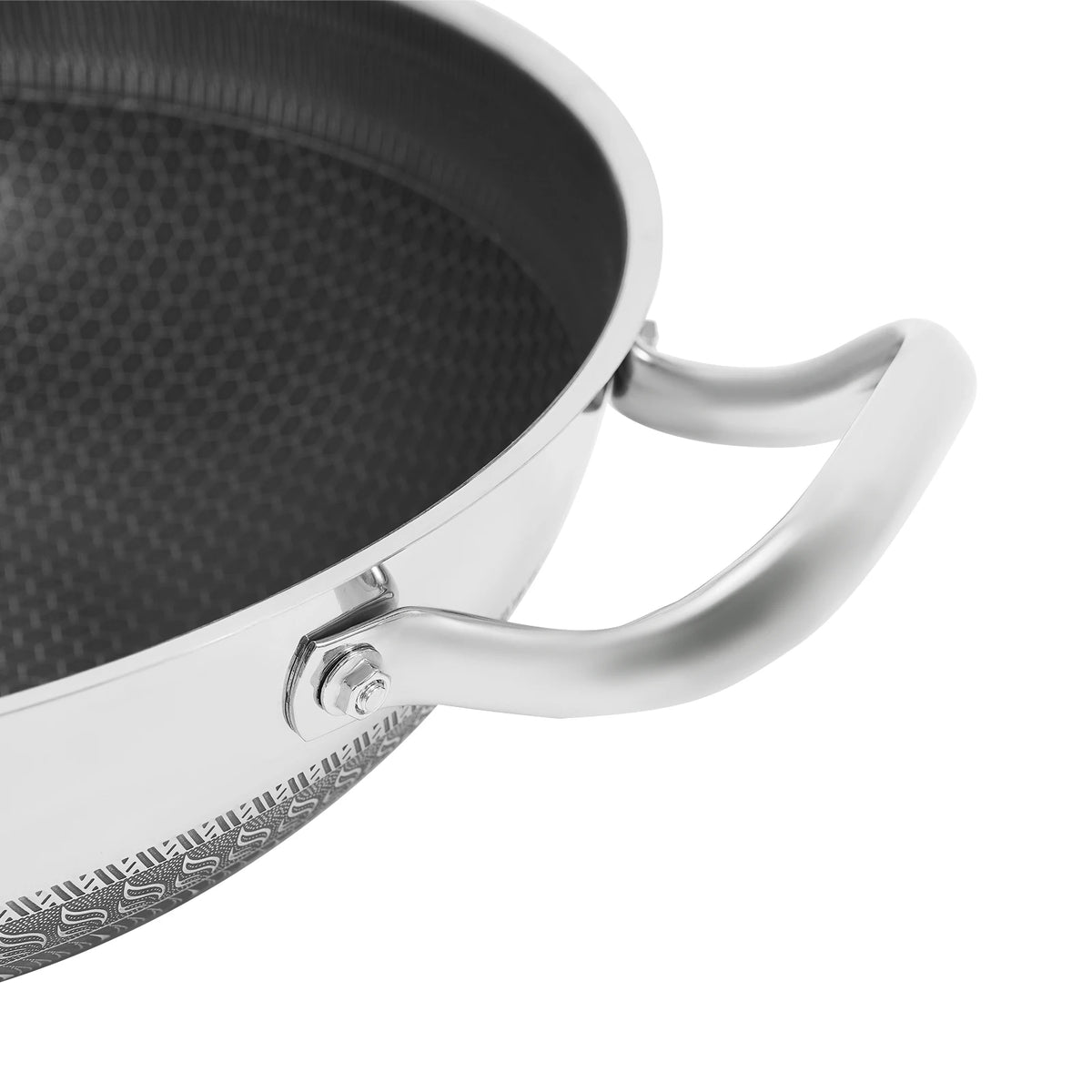 Stainless Steel Nonstick Wok Pan With Tempered Glass Lid For Most Stoves