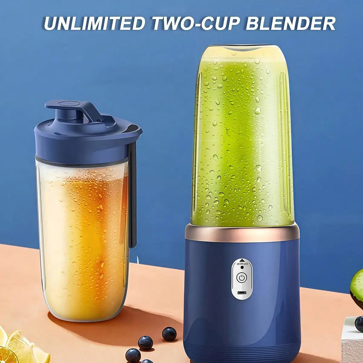 2-Cup Multi-Functional Electric Juicer, Blender, Juicer With 6 Blades - Wireless, Portable, USB Charging - Perfect For Smoothies And Vegetable Juices. Great Kitchen Accessory And Gift For Health Enthusiasts