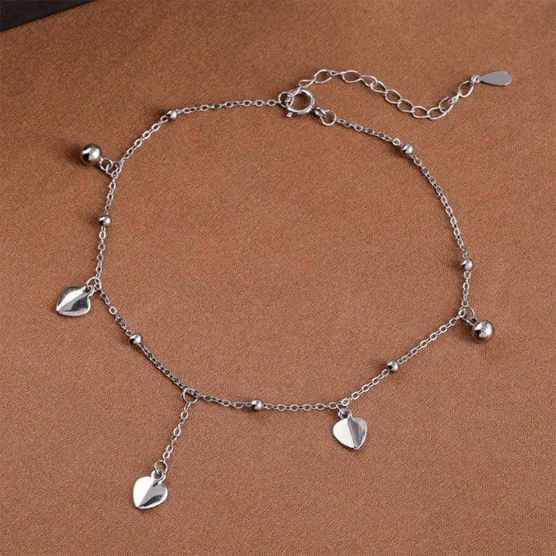 925 Sterling Silver Anklet Dazzling Chain Clear CZ Geometric Elegant For Woman Girl Fashion Jewelry Gift Dropship Wholesale