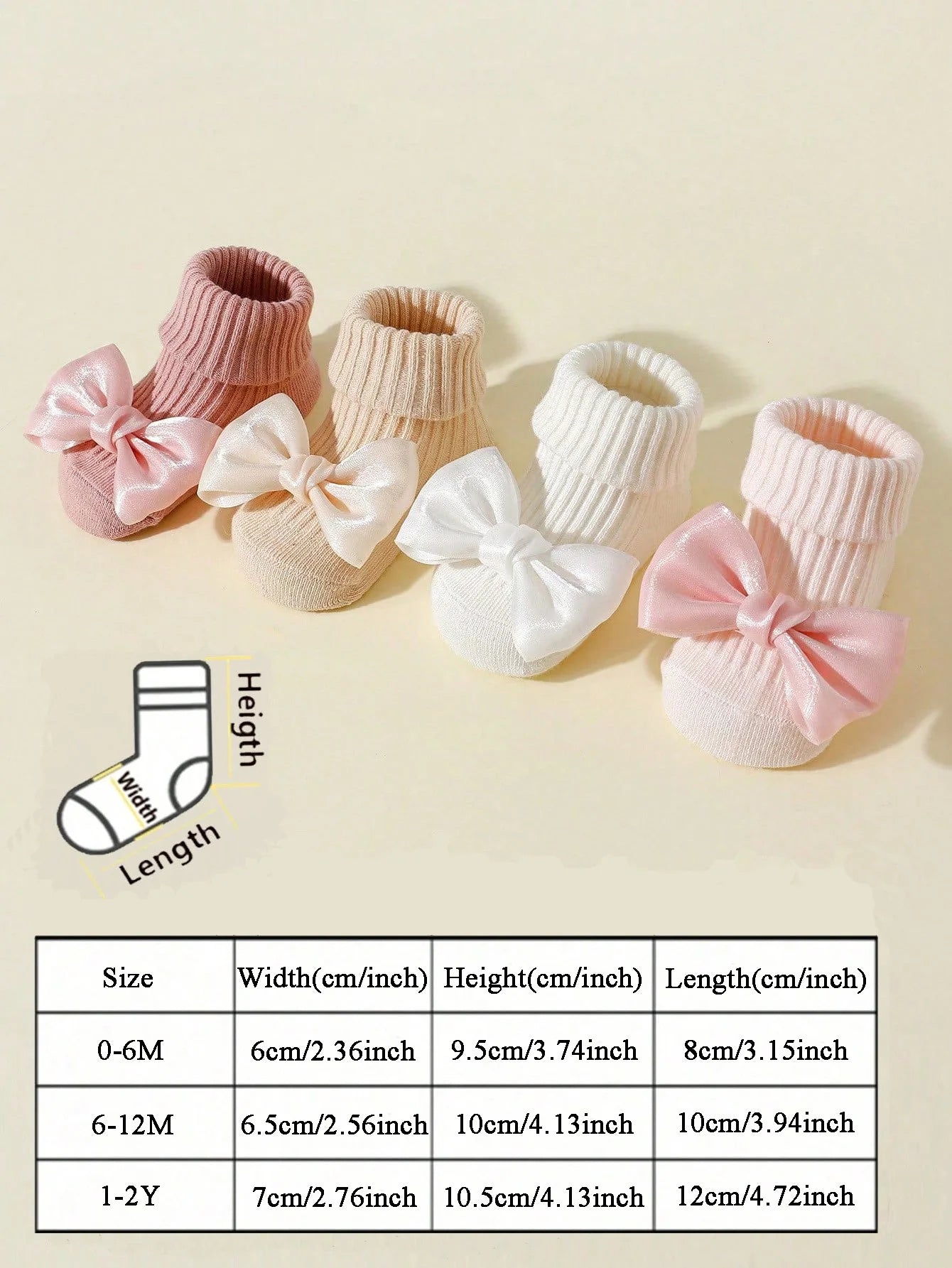 4 Pairs Toddler Socks with Bows, Soft Cotton Cute Ankle Socks for Infants Girls, Fashion Anty-Slip Newborn Baby Socks 0-24 Months newborn baby girl socks baby accesories