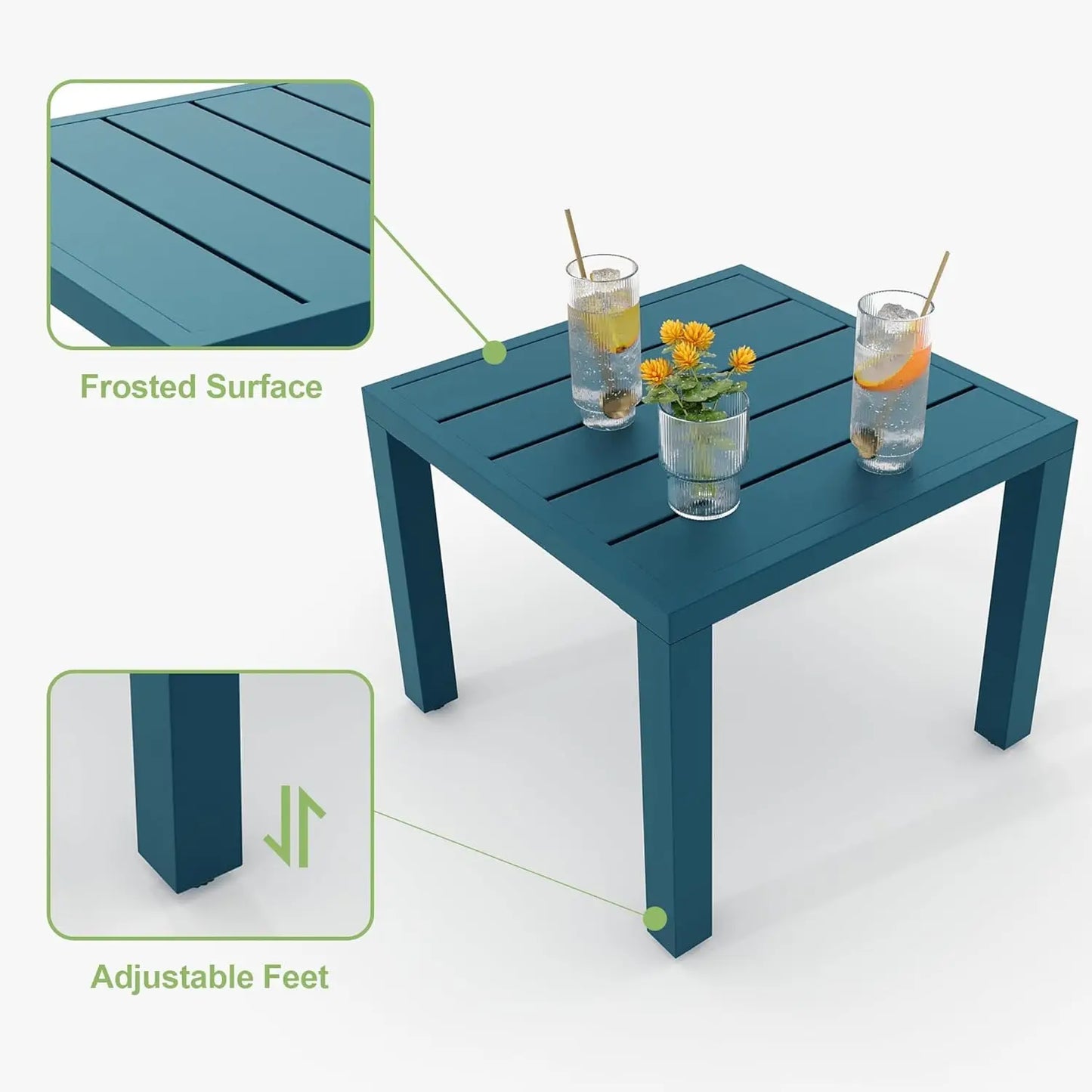 3-Piece Outdoor Bistro Set,Stackable Modern Metal Patio Furniture Set, 2 Chairs&Coffee Table,for Backyard Balcony Garden Lawn