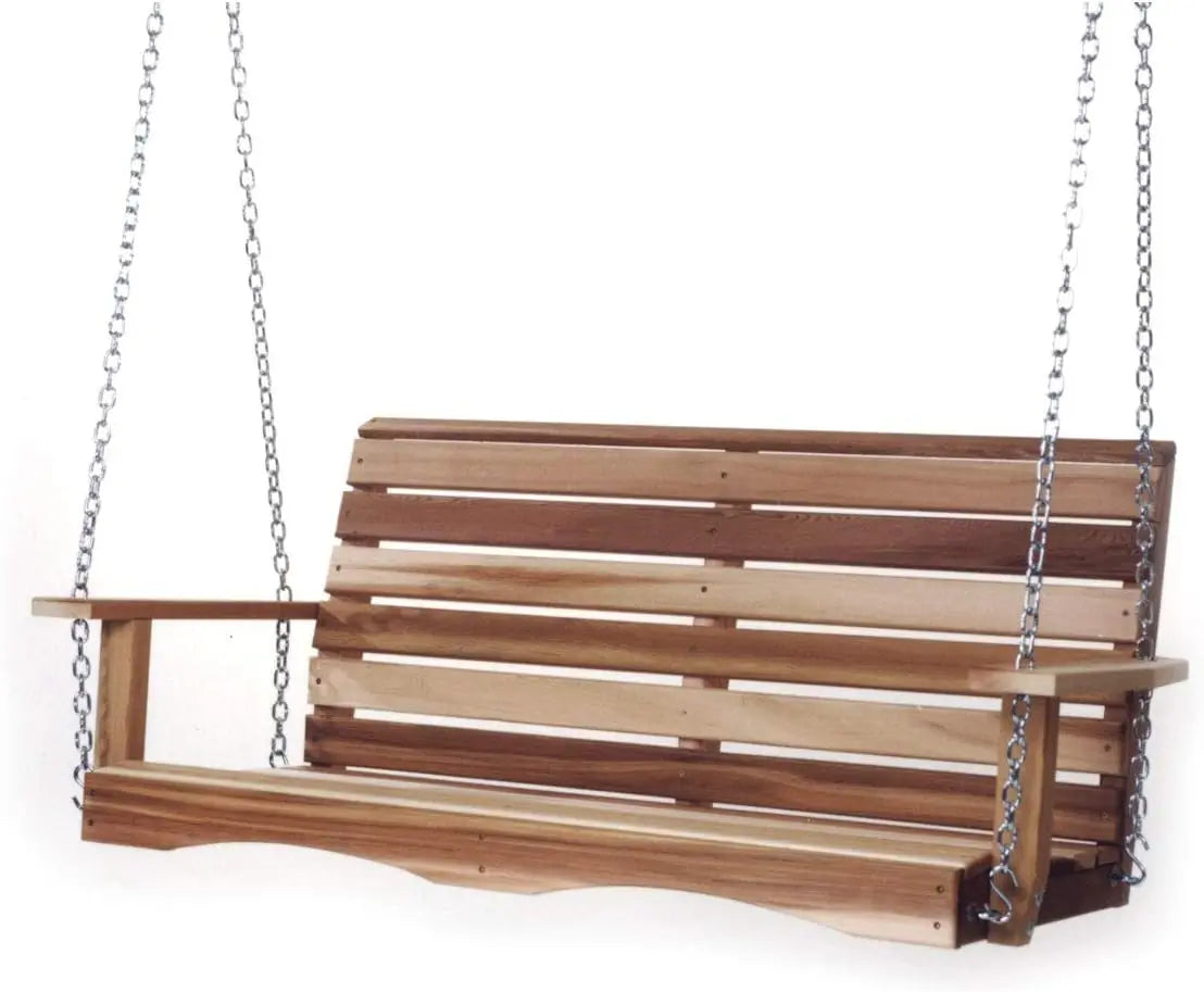 Wooden Porch Swing, Outdoor Patio Furniture, 4 Foot, Natural