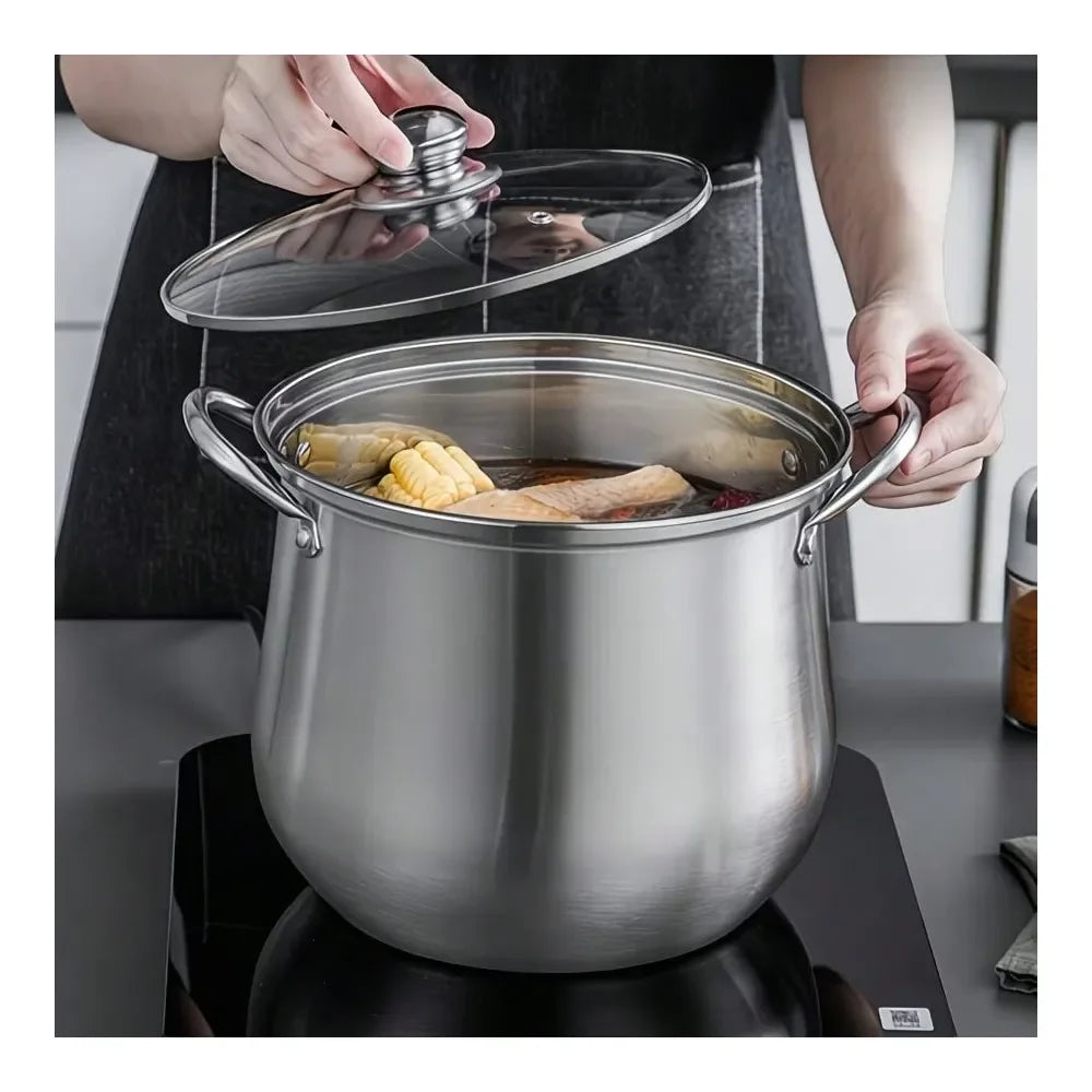 10pcs Stainless Steel Pot Set 10pcs Stainless Steel Pot Set, MultiSize Cooking Pots With 5 POTS 5 LIDS Deep Stock Pot, Suitable