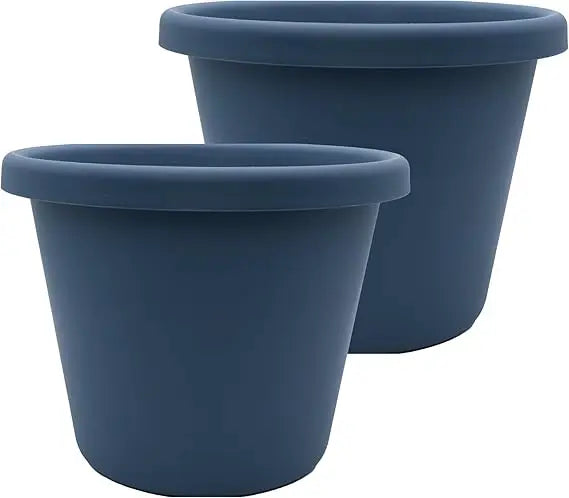 The HC Companies Classic Round Plastic Plant Pot w/Rolled Rim - Lightweight & UV Resistant Flower Pot for Herbs & More - Outdoor