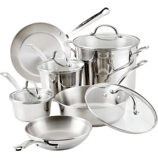Farberware Millennium Stainless Steel Cookware Pots and Pans Set, 10 Piece