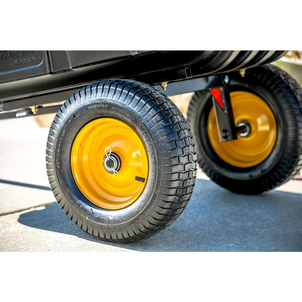 9393 LG7 Heavy-Duty ATV/UTV Hauling Trailer – 600 lb Capacity, Tilt Dump Frame & Rustproof Tub for Outdoor Work (10 Cu. Ft, Bla