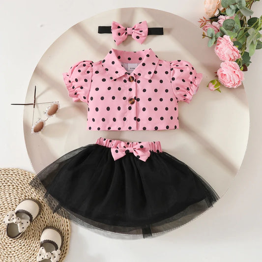 Toddler Girls 2-piece Set Floral Print Top with Ruffle Shorts and Matching Headband Summer Outfit for Baby Girls
