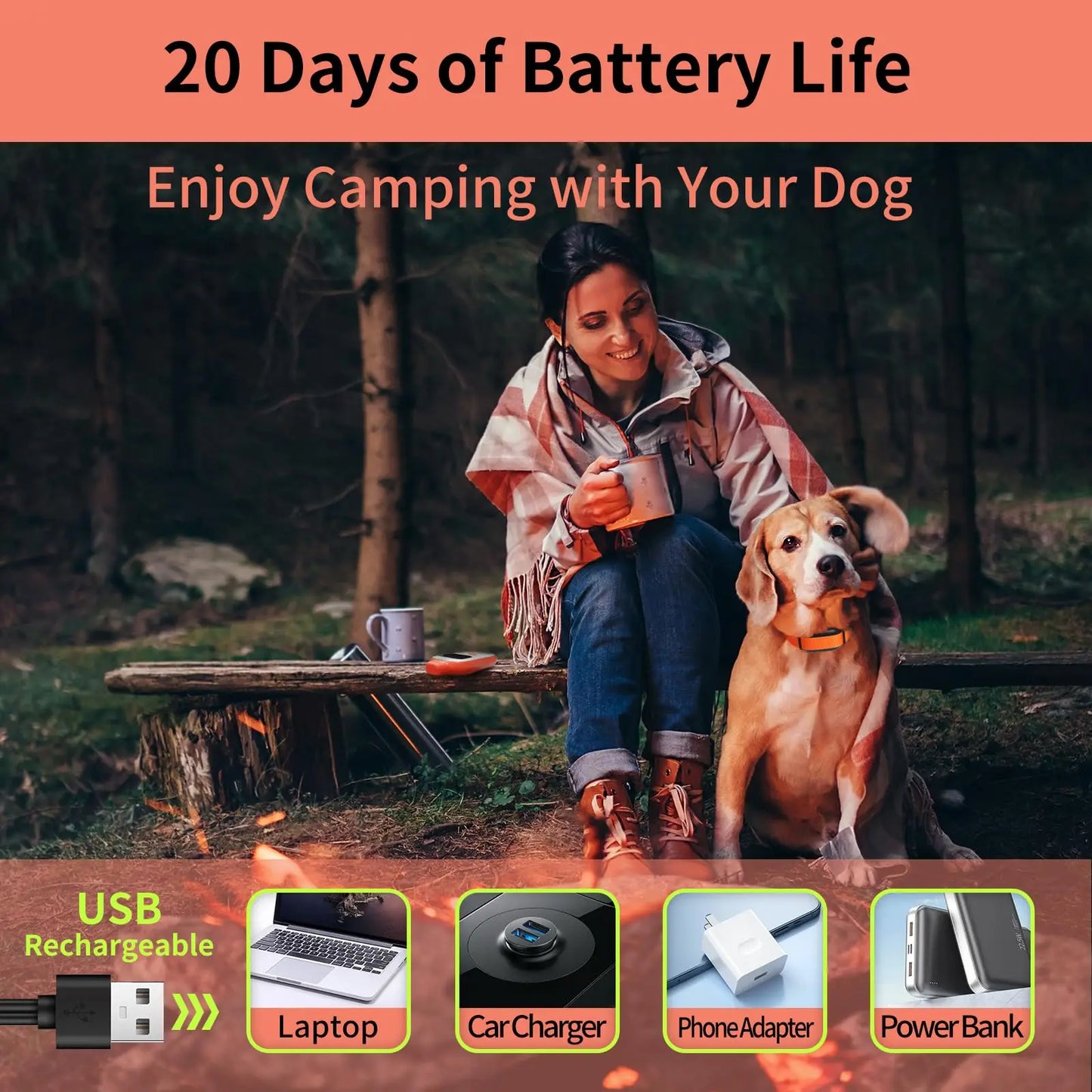 No Shock Dog Training Collar,3300ft Remote Waterproof Beep & Vibration Collar,Rechargeable Electric Collar for 5-120 Lbs Dogs