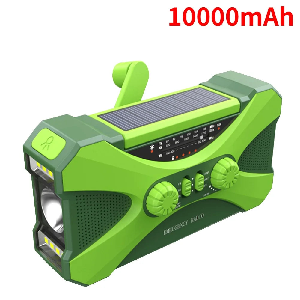 12000mAh AM/FM/NOAA emergency radio survival with crank battery operated radio solar Hand Crank SOS Alarm small portable radio
