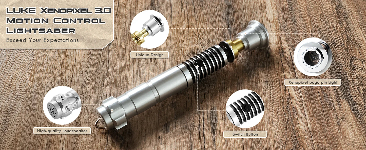 Luke Inspired Lightsaber XRGB3.0/Xenopixel 3.0 Smooth Swing App Control Colour Change