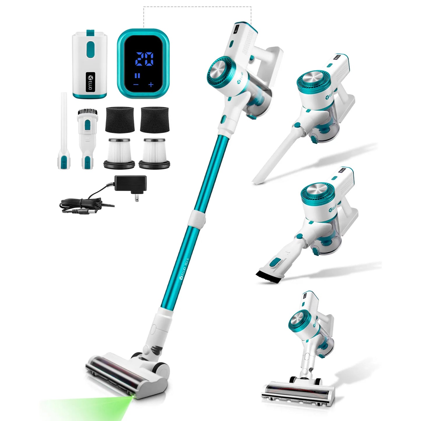 Cordless Handheld Vacuum Cleaner,26000PA,Touch Screen,Smart Dust Sensor,Auto Speed Control for Home Bed Carpet Clean