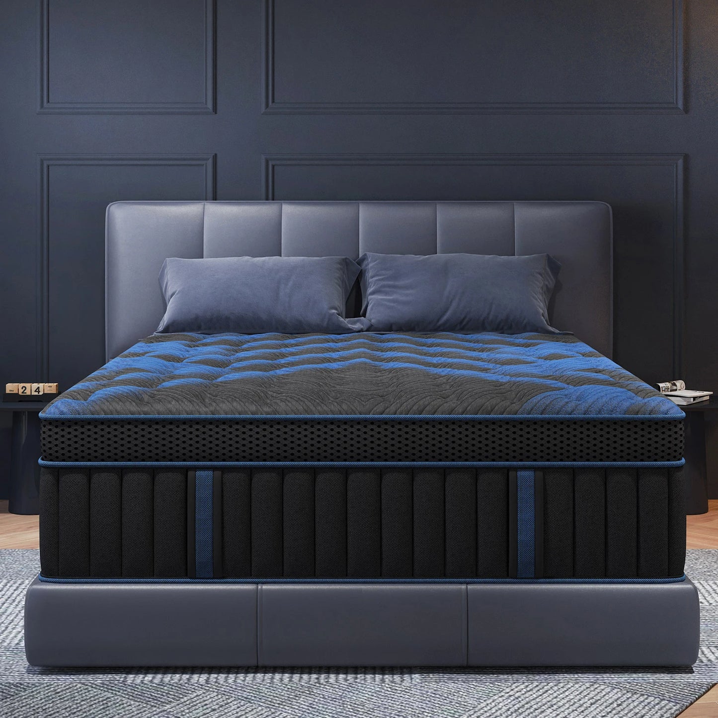 Twin Full Queen King Mattress in A Box, 12/14 Inch Hybrid Memory Mattresses Euro Top Medium Firm for Back & Lumbar Support