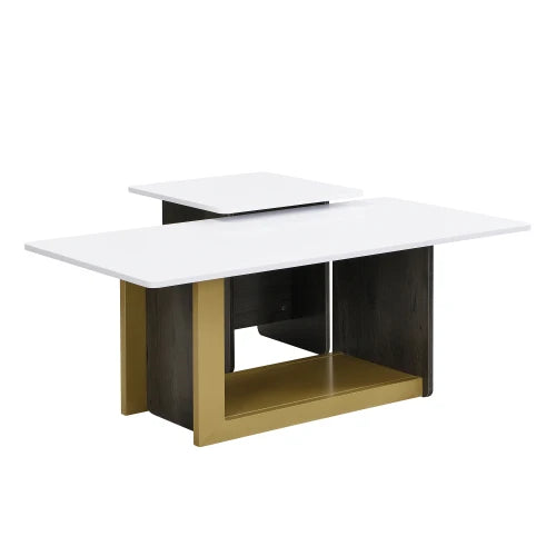 Modern Square Coffee Table Set of 2 for Living Room End Tables with Spacious Tops