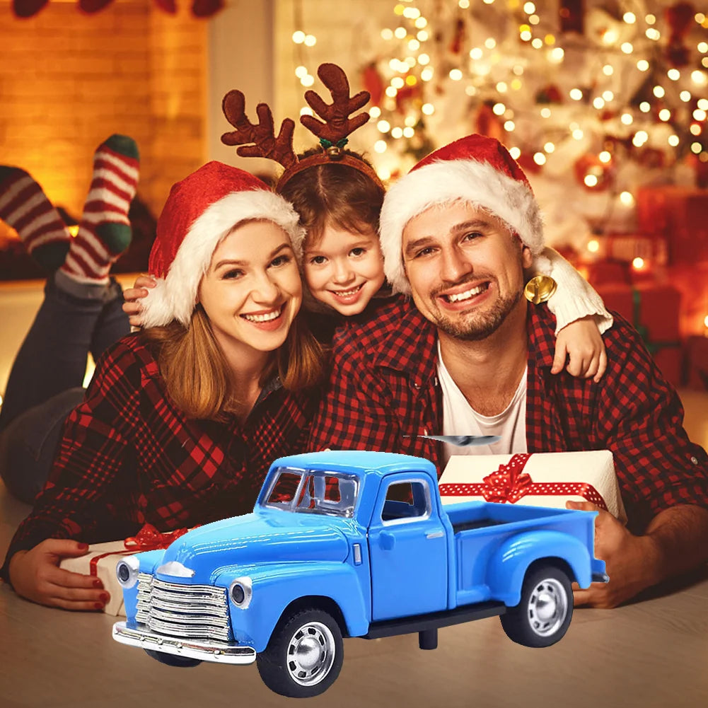 Little Blue Truck Toy for Kids Ages 2 3 4 5 6 7 8 Year Old Boys Girls,1:32 Alloy Kids Car Toy Driveable,Car Door Can Open (Blue)