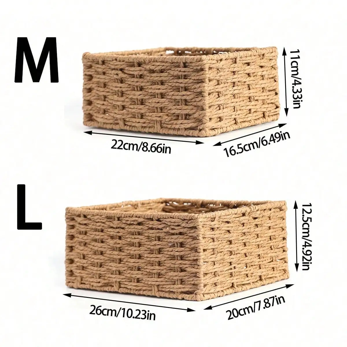 1pc/3pcs Desktop Storage Box, Handmade Rattan Woven Organizer Tray For Cosmetics, Keys, Snacks, Home Living Room, Bedroom, Study, Office, S/M/L Sizes Available,For Back To School