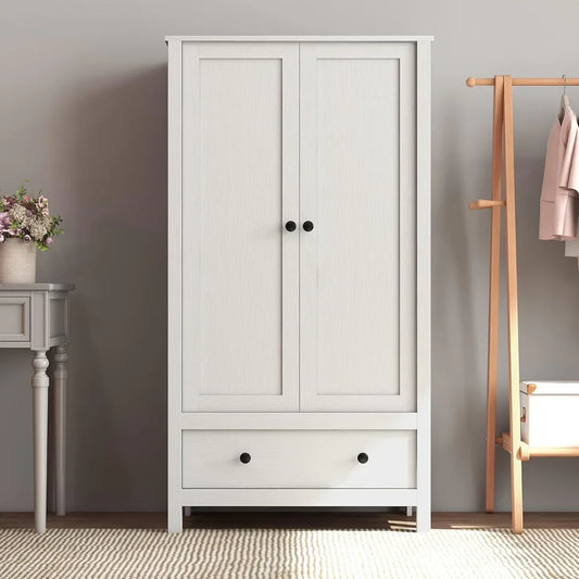 Wardrobes, 2 Door Wardrobe for Bedroom, Armoire with Drawer, Wardrobes(20.5"D x 31"W x 58.5"H)