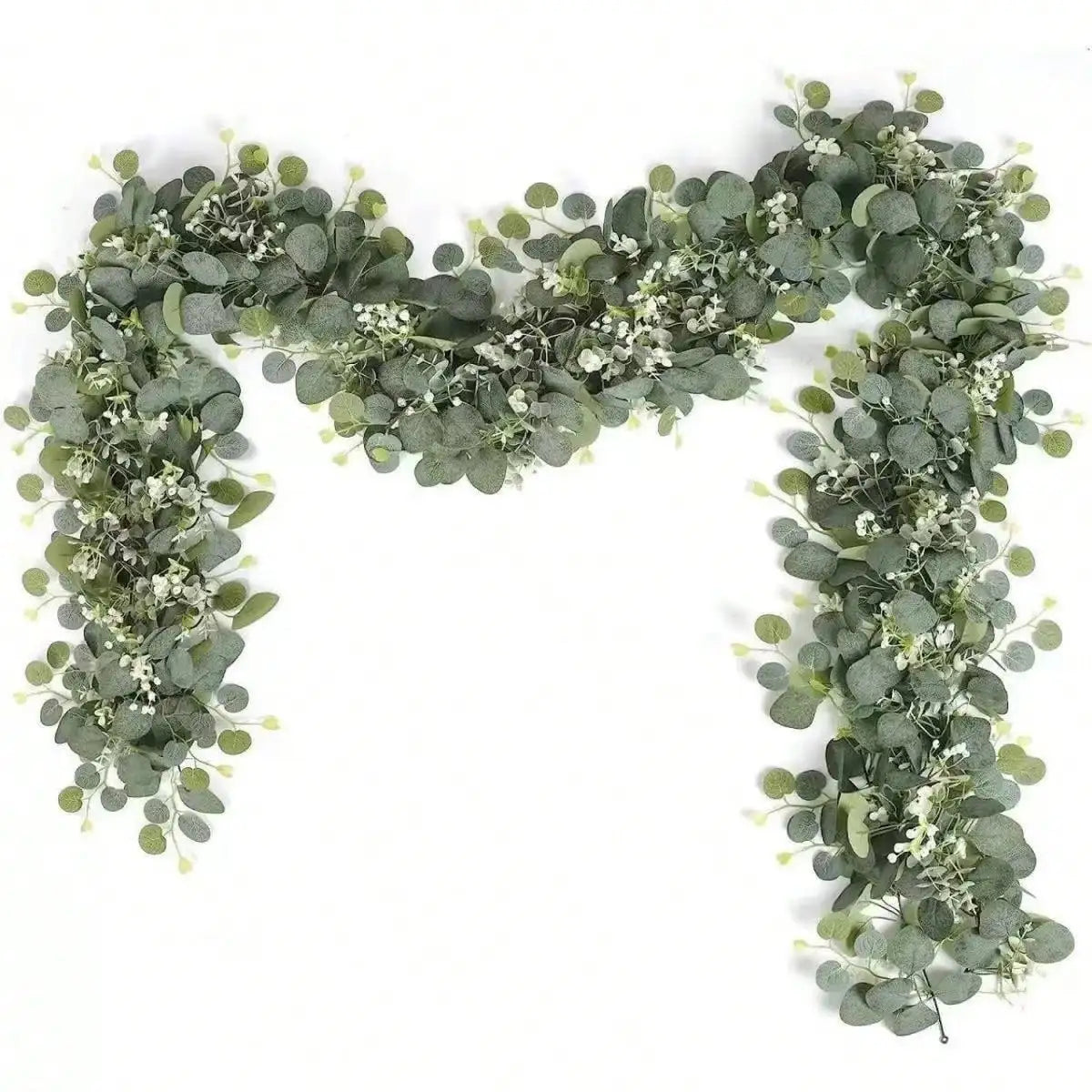 1pc Green Eucalyptus Wreath, Artificial Rustic Style Wreath, Suitable For Door, Wall, Window Decor
