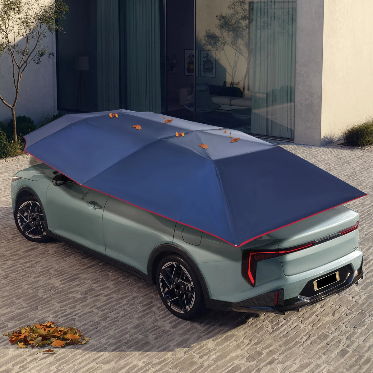 Semi-Automatic Car Tent 4.2×2.2/4.6×2.3m- Hydraulic Sun Shelter Waterproof Windproof UV Protection with Anti-Theft Ropes for SUV