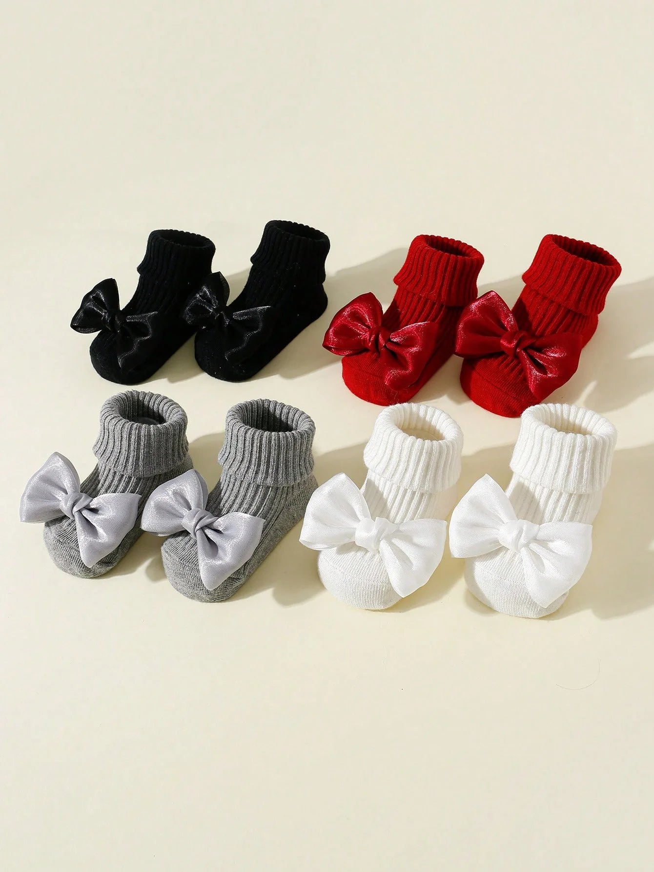 4 Pairs Toddler Socks with Bows, Soft Cotton Cute Ankle Socks for Infants Girls, Fashion Anty-Slip Newborn Baby Socks 0-24 Months newborn baby girl socks baby accesories