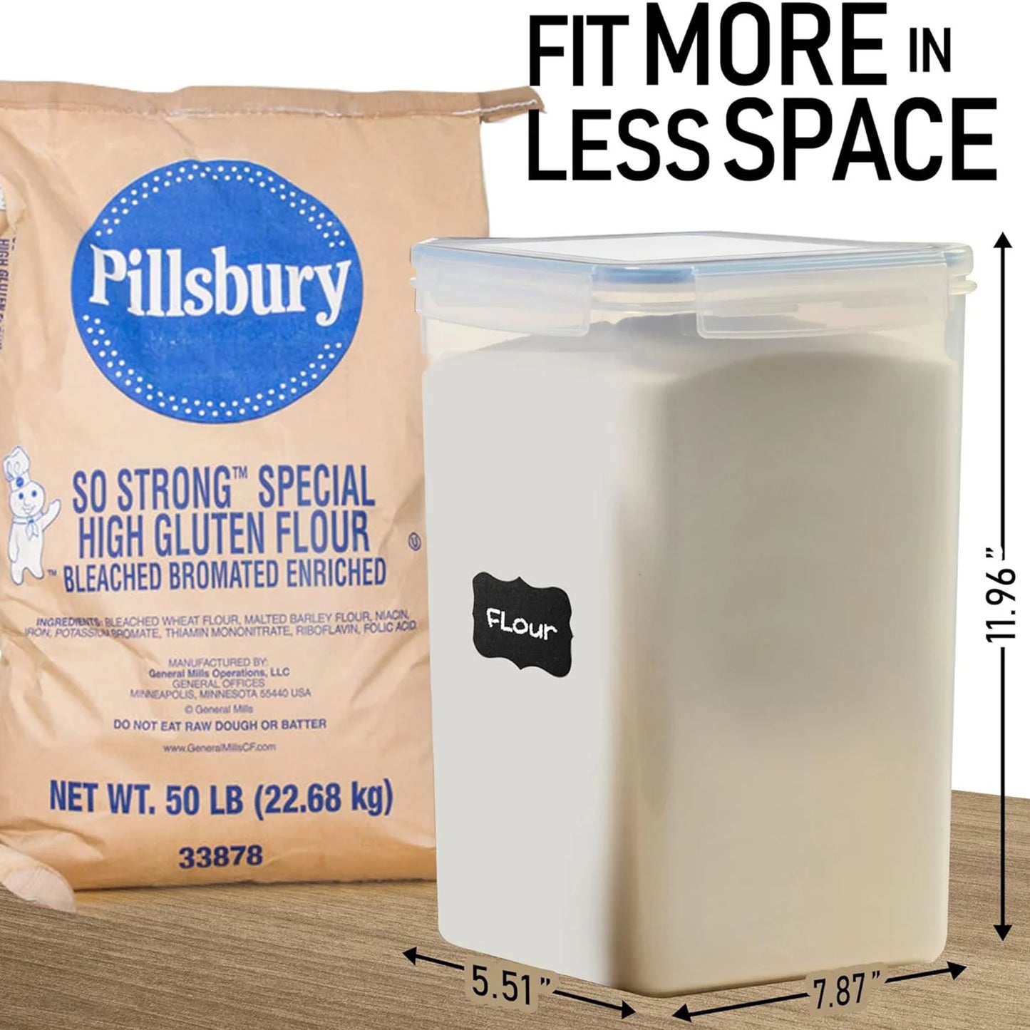 2Pcs Large Airtight Food Storage Containers Pantry 8.7L For Cereal Flour Sugar Pantry Organization