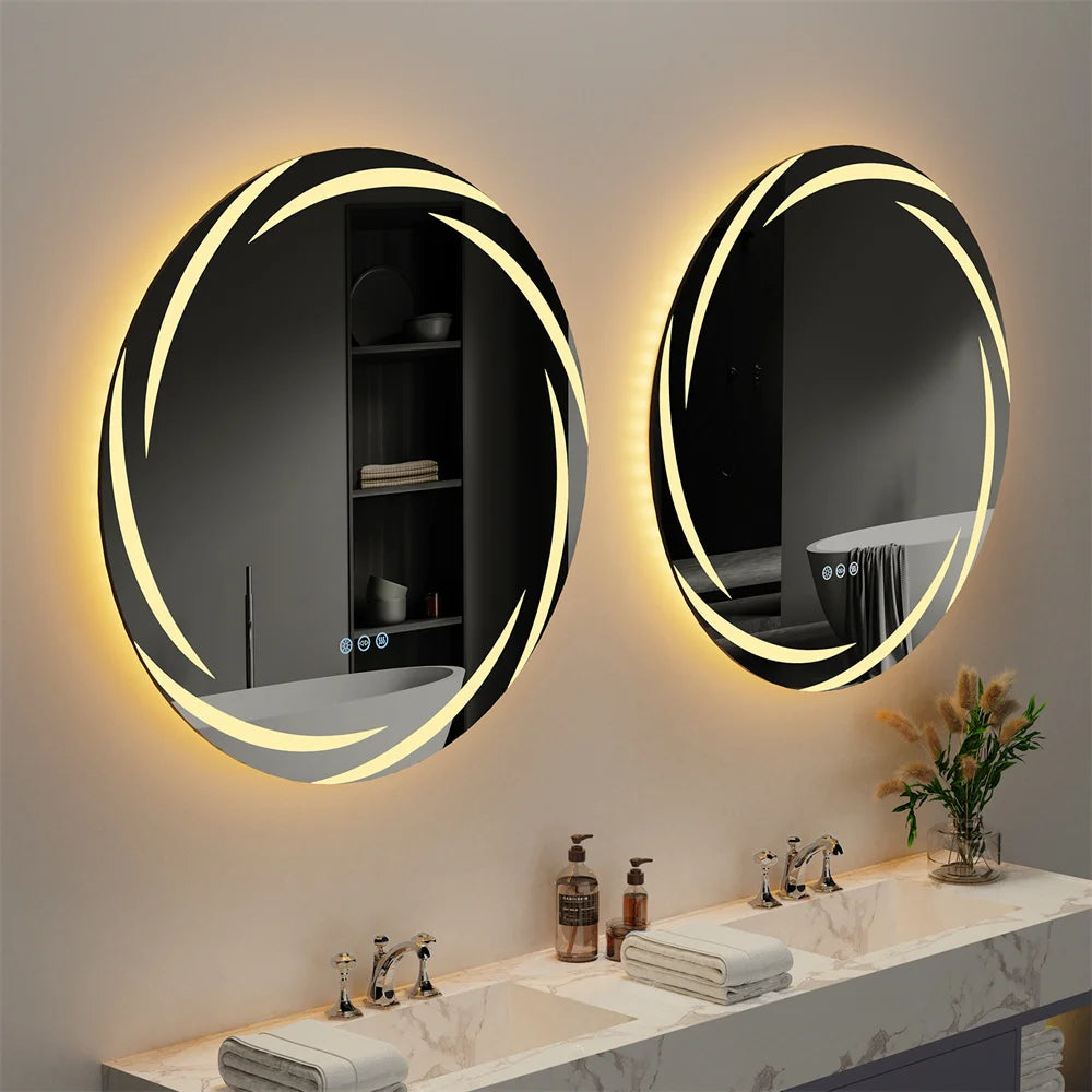 LUVODI 80CM LED Backlit Bathroom Mirror with Defogger and Touch Sensor