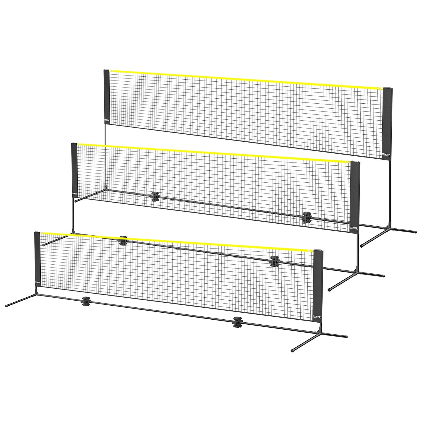 SucceBuy 10/14/17FT Badminton Net Height Adjustable Volleyball Net Wide Foldable Pickleball Portable Easy Setup Tennis Net Set