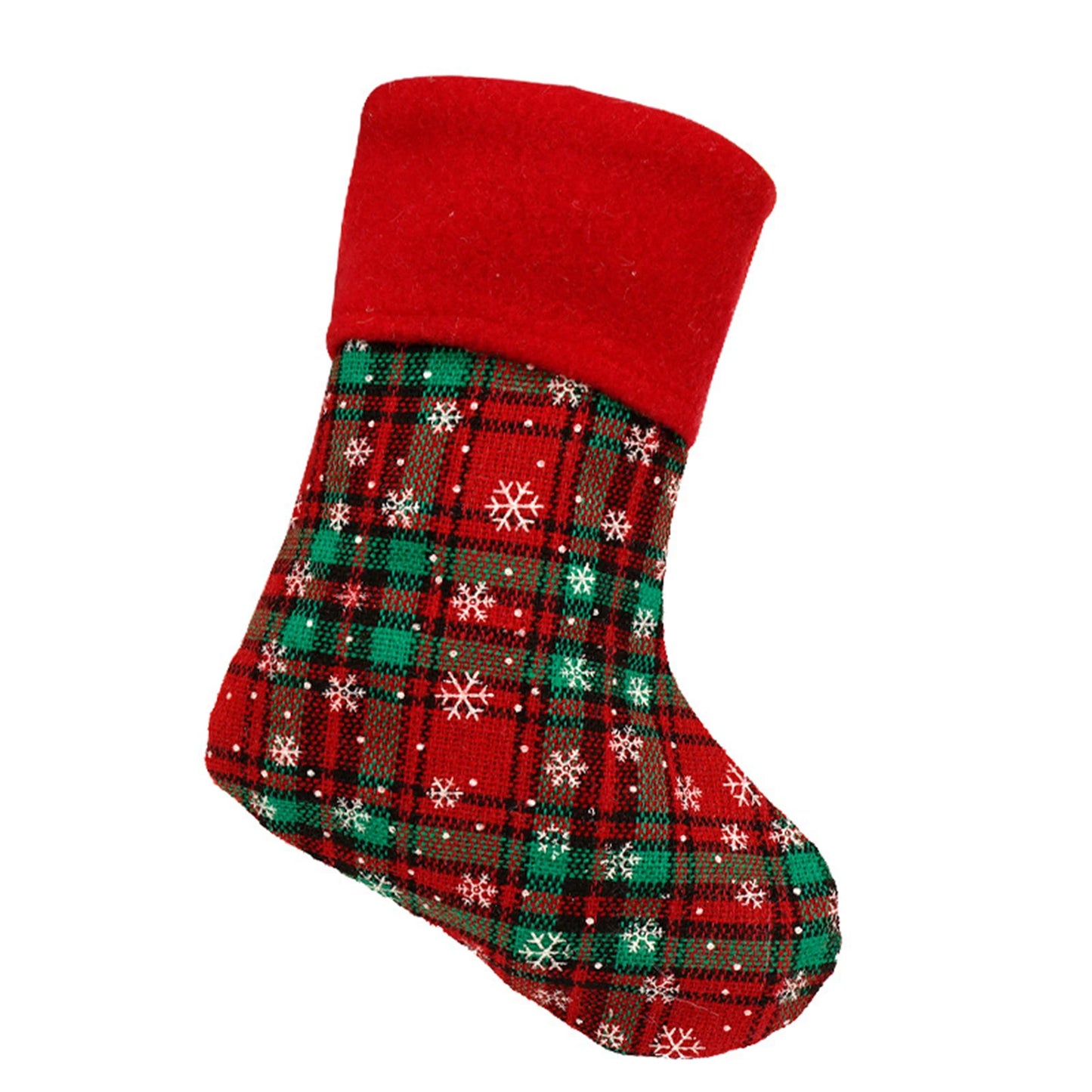 Navidad 2025 Novedades Red And Green Plaid Snowflake Socks Christmas Decorations Home Decor Adornos NavideñOs