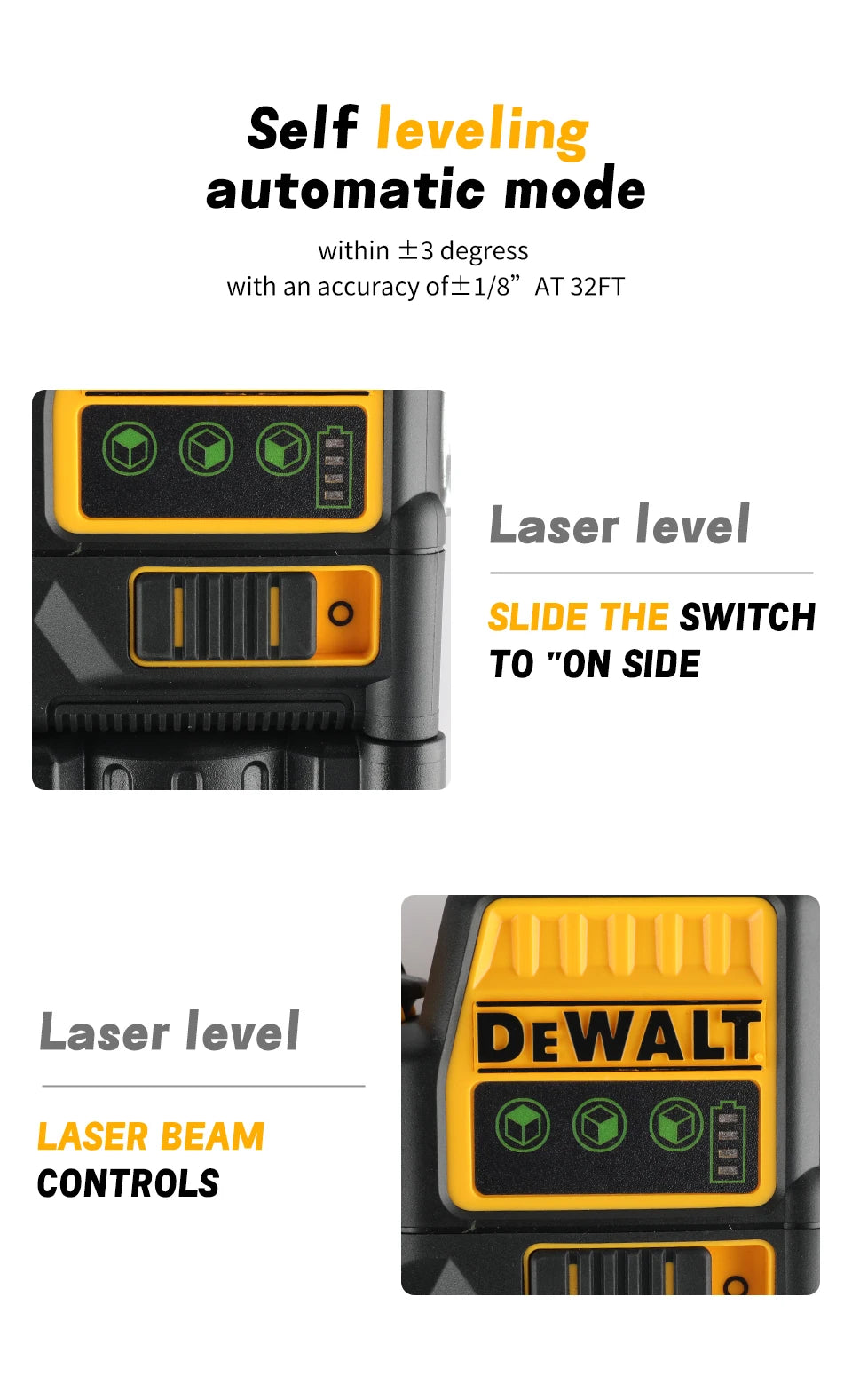 2026 Dewalt DW089LG 12V Green Laser Level, 12 Line 3-Sided 360° Vertical & Horizontal for Indoor Outdoor Project Lithium