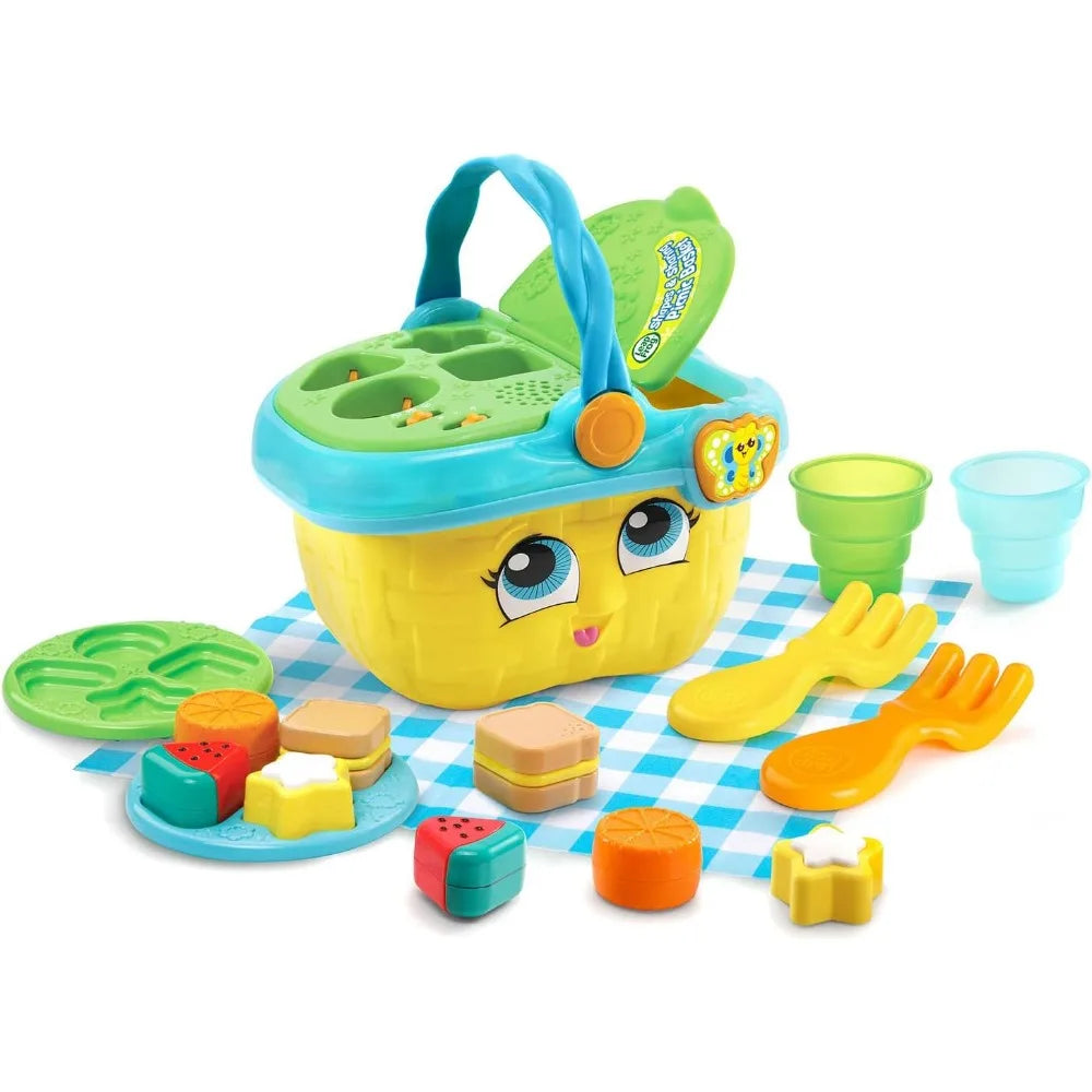 Shapes and Sharing Picnic Basket for Toddlers Early Learning Toy Yellow Frustration Free