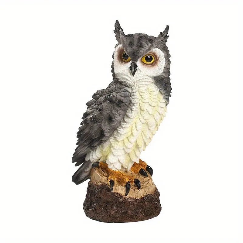 Resin Bionic Owl Figurine Outdoor Garden Porch Courtyard Decor Gift
