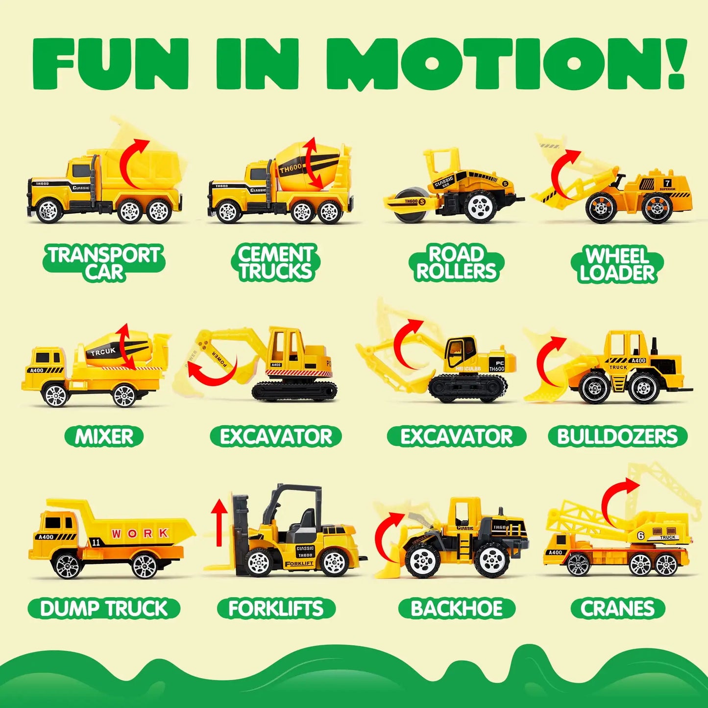 Joyfy 25 in 1 Die-cast Construction Big Truck Toys Car Transporter Storage Truck  for Kids Boys Girls Birthday