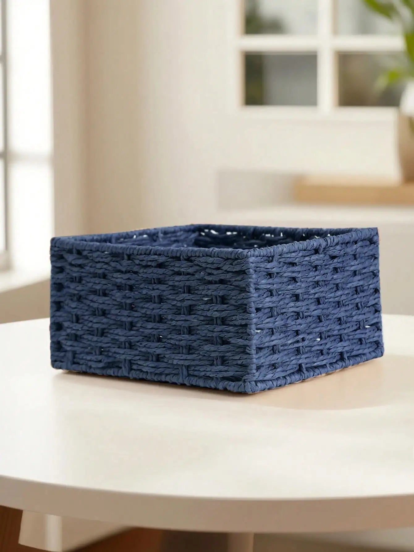 1pc/3pcs Desktop Storage Box, Handmade Rattan Woven Organizer Tray For Cosmetics, Keys, Snacks, Home Living Room, Bedroom, Study, Office, S/M/L Sizes Available,For Back To School