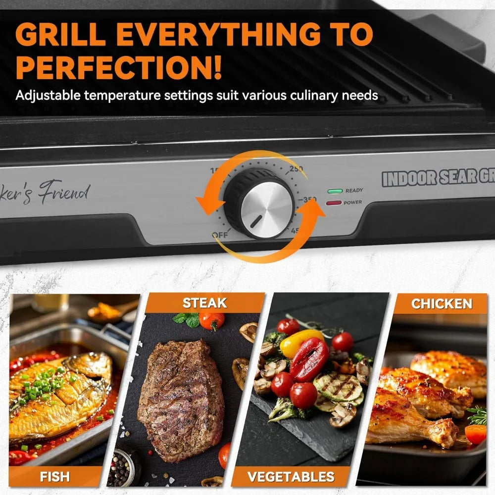 Smokeless Indoor Electric Grill with Removable Plates Portable BBQ Cooking Gifts Recipes