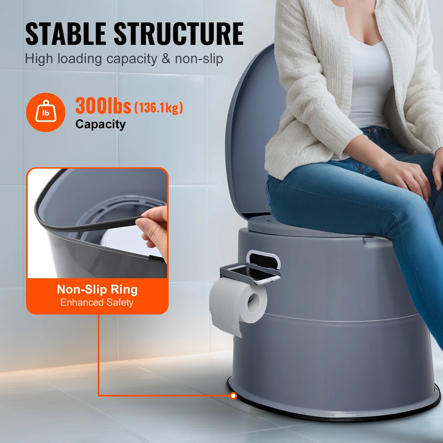 SucceBuy Portable Toilet for Camping Porta Potty with 1.3G Detachable Inner Bucket TravelToilet for OutdoorCamping LongRoad Trip