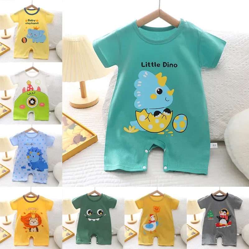 Baby Clothes Newborn Short Rompers Boys Girls Summer Jumpsuit Thin Air Conditioning Loungewear Outfit Bodysuit & One Piece