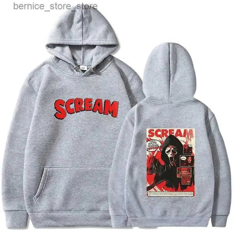 2025 Autumn and Winter New Couple Hip Hop Classic Simple Ghostface Hoodie Harajuku Street Fashion Warm Sweatshirt